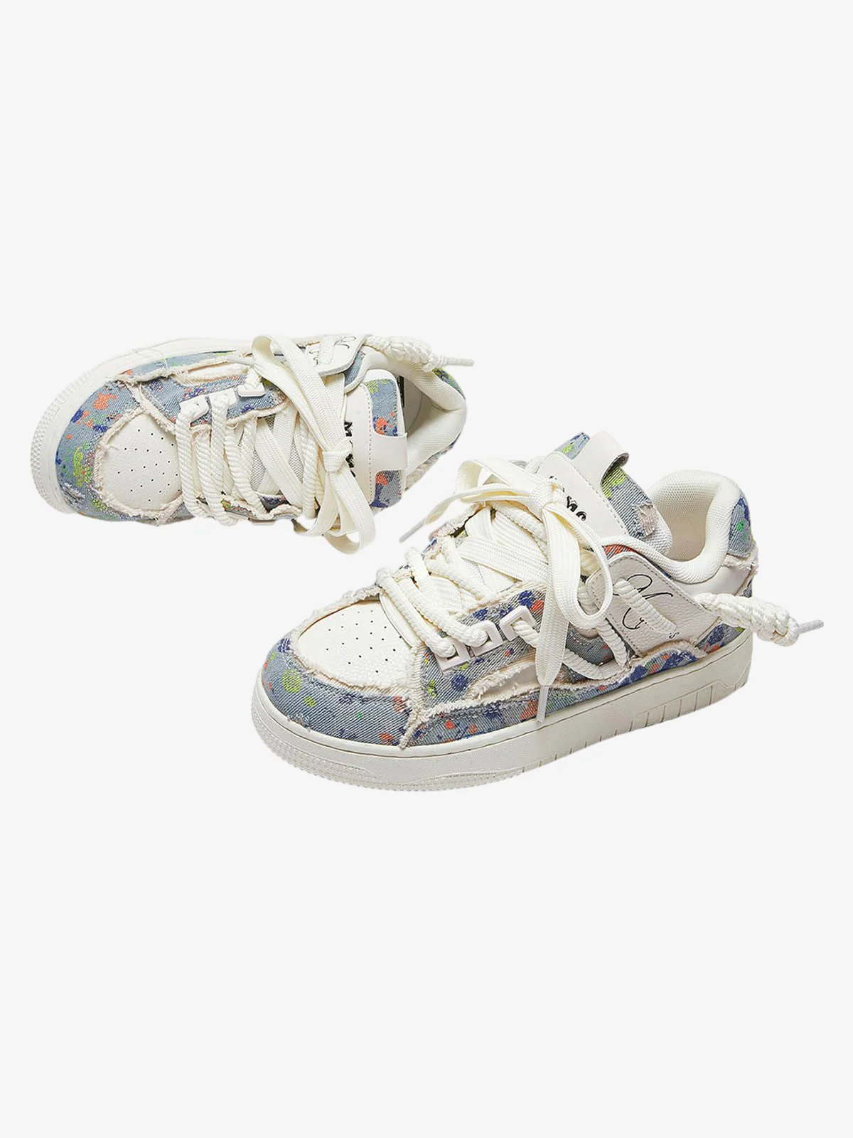 Destruction Series Tassel Contrast Color Sneakers - 2356 - Image 8
