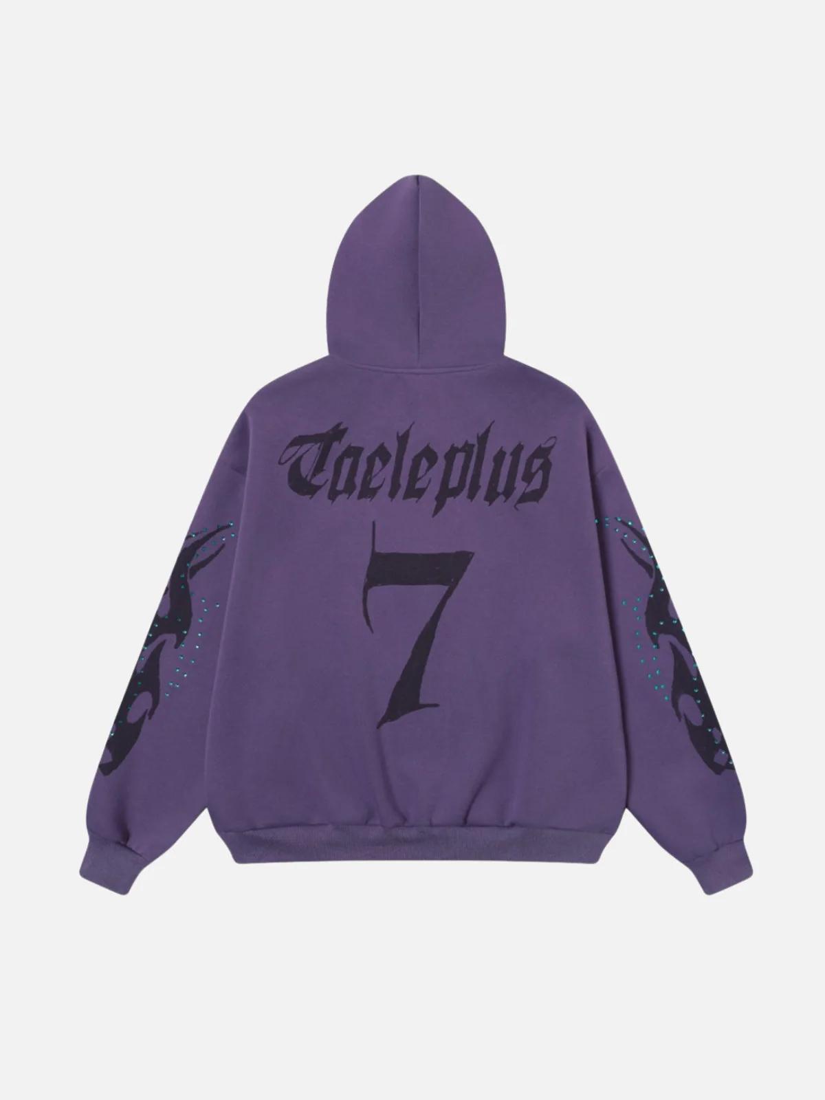 FIRODA - Oversized Rhinestone Zip Up Hoodie - Image 3