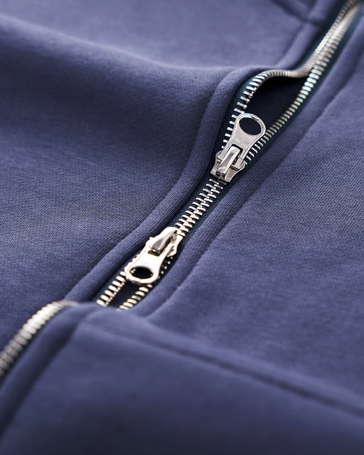 High Collar Fleece Double Zip-Up Hoodies - Image 17