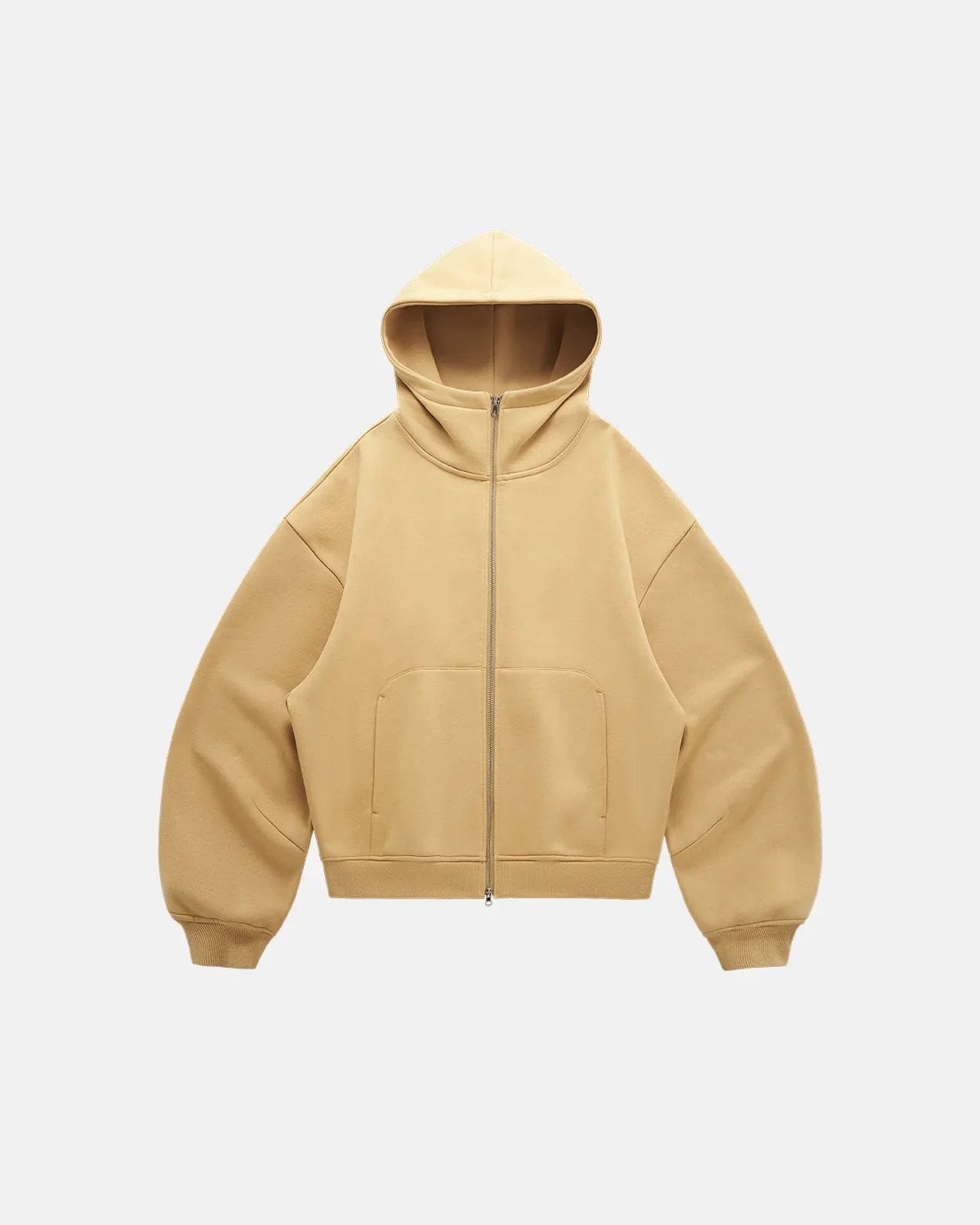 High Collar Fleece Double Zip-Up Hoodies - Image 7