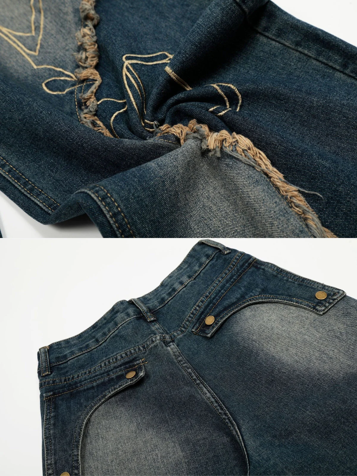 PATCHSTARS - Baggy Embroidered Jeans - Image 7