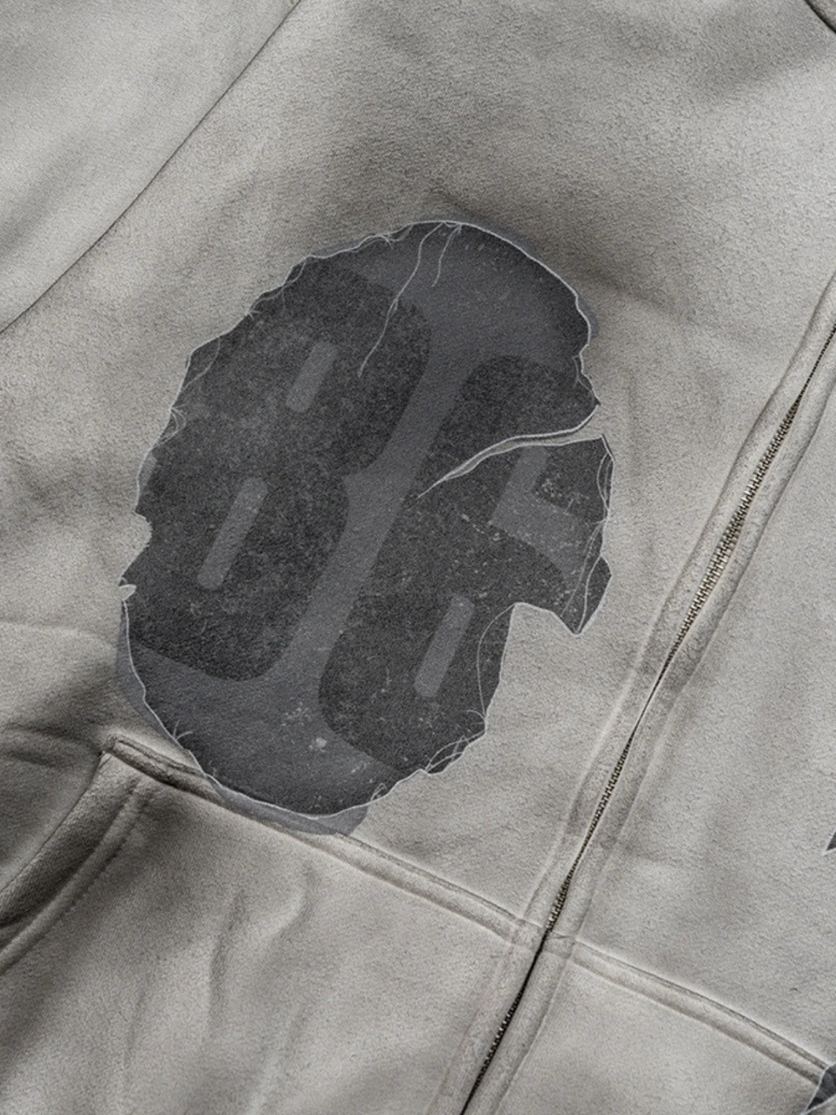 REMINI - Oversized Print Zip Up Hoodie - Image 4