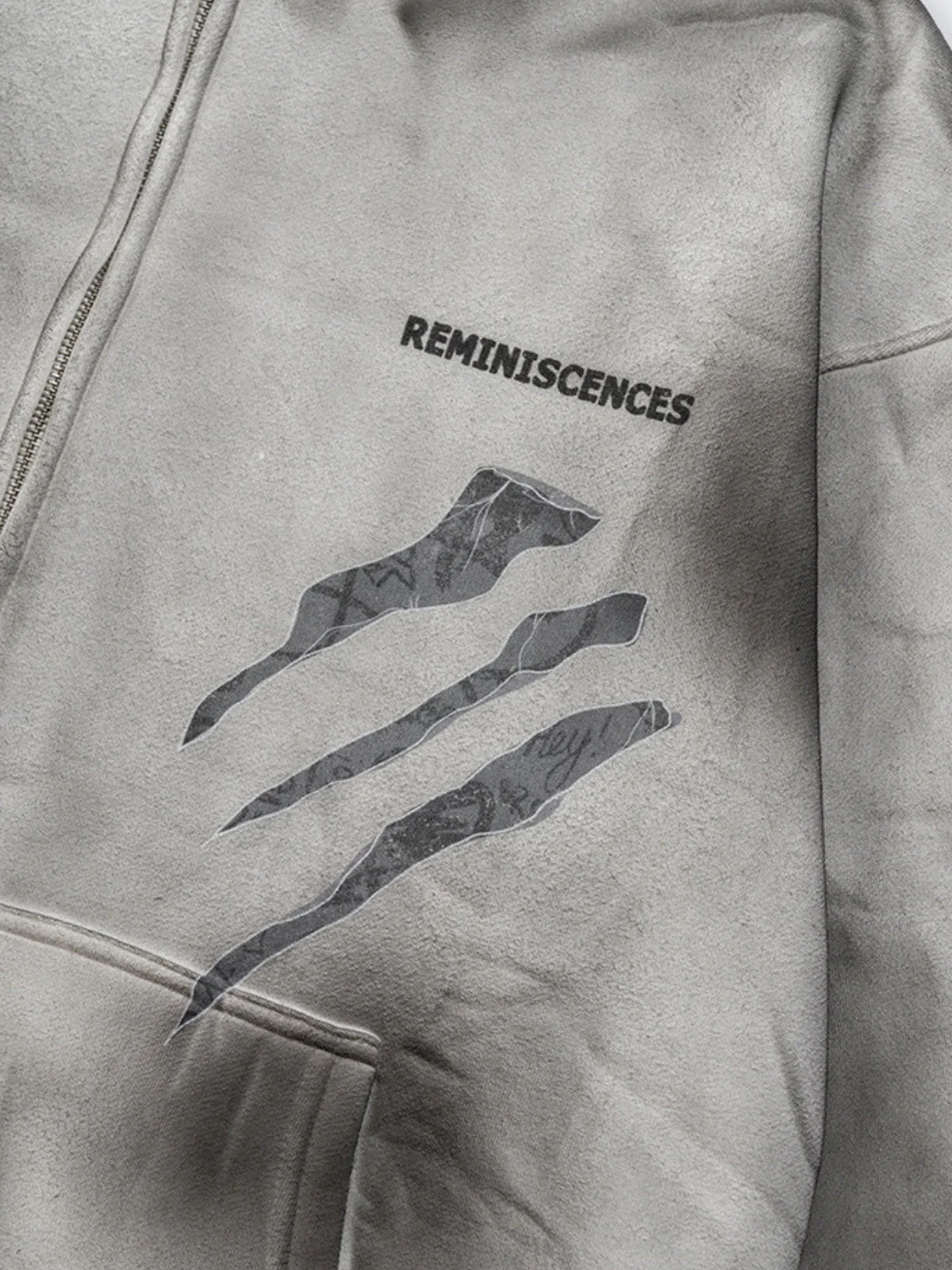 REMINI - Oversized Print Zip Up Hoodie - Image 5