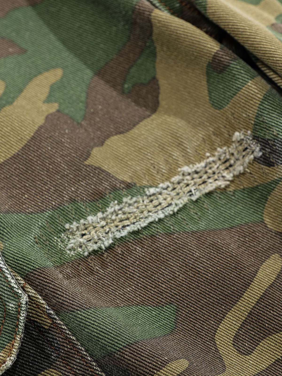 Ripped Camouflage Flared Cargo Pants - 2410 - Image 10
