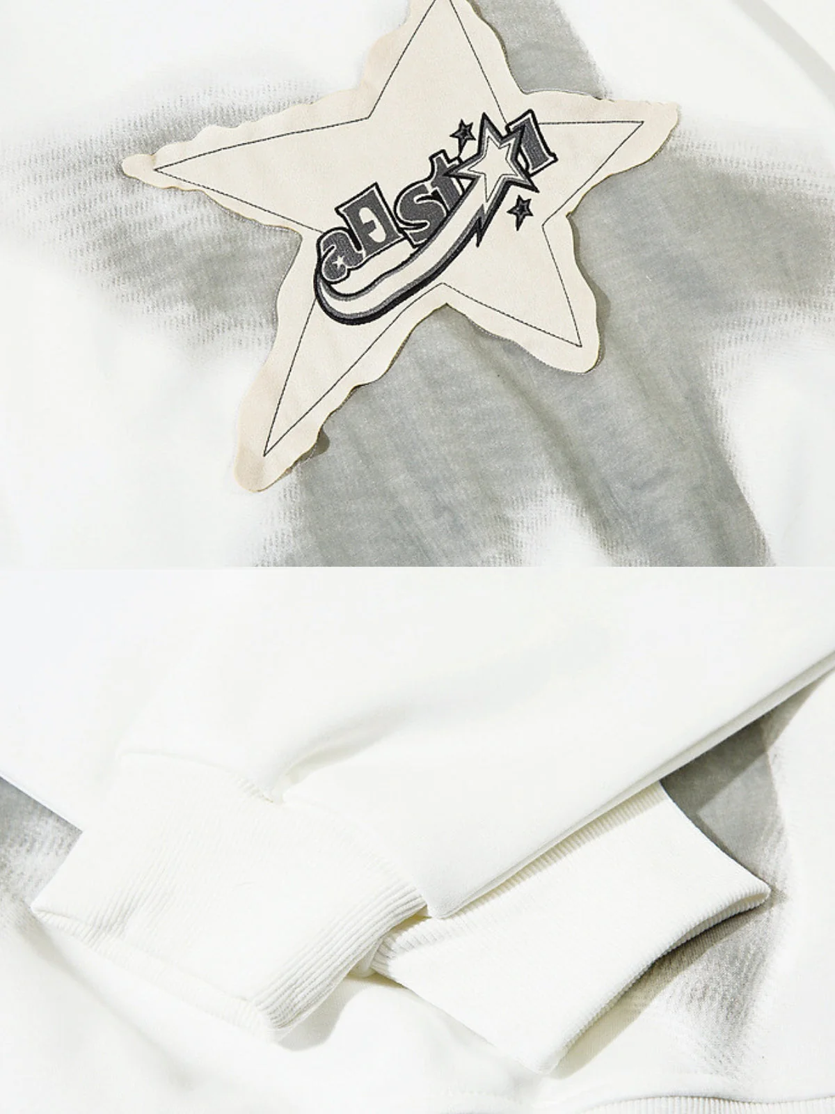 STAR PATCH - Oversized Embroidered Hoodie - Image 5