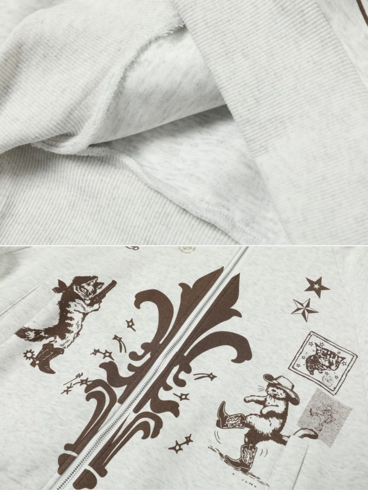 TAP CATS - Oversized Graphic Zip Up Hoodie - Image 4
